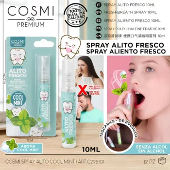 Spray haleine fraîche Fresco Cool Mint 10ml – Cosmi Premium