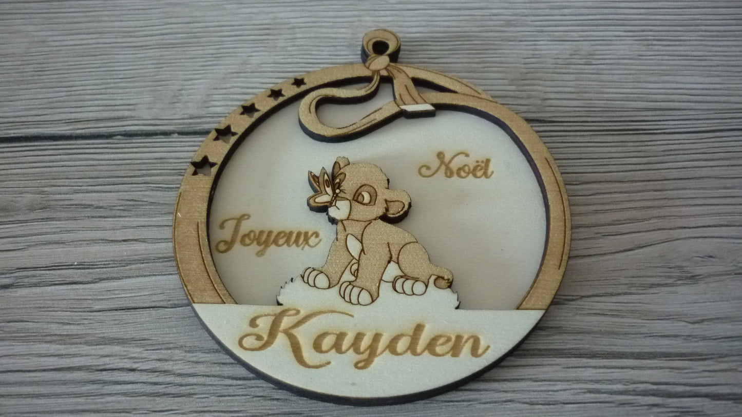 Boules de Noël en Bois Gravées au Laser.