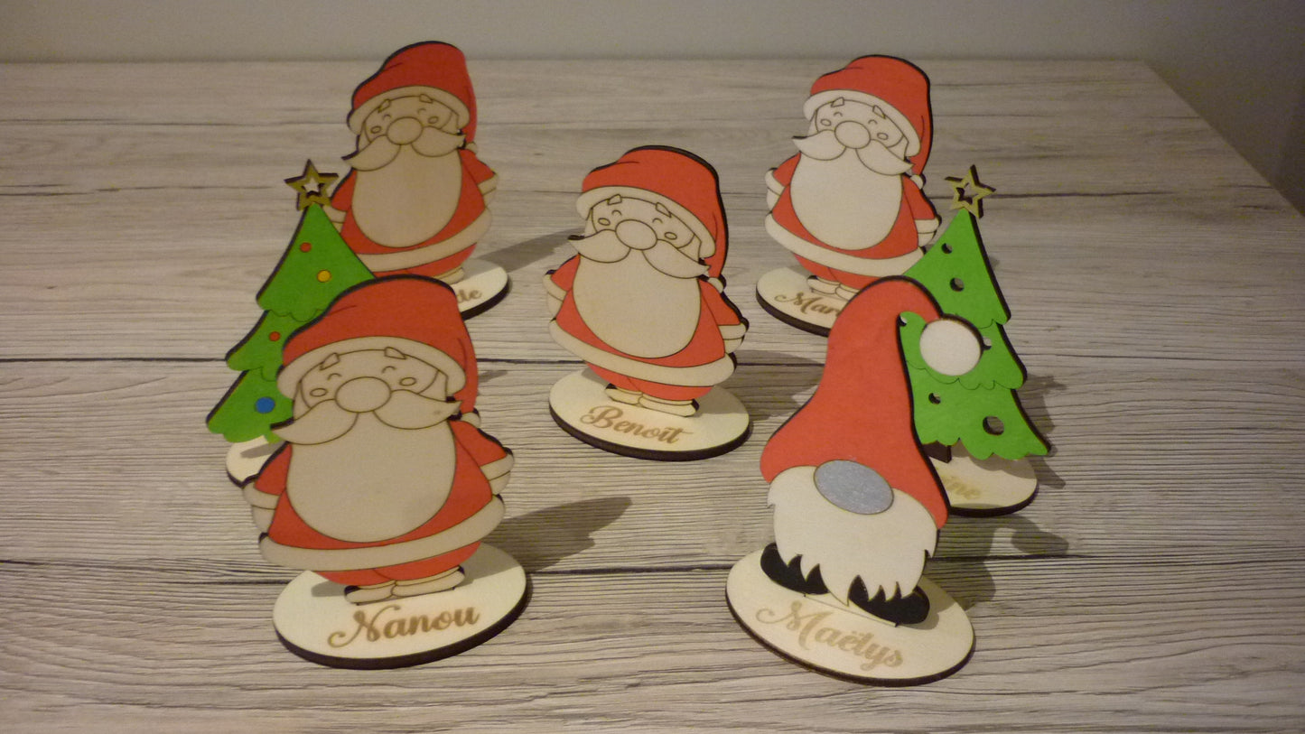 Marque place "père noël, gnomes ou sapin"