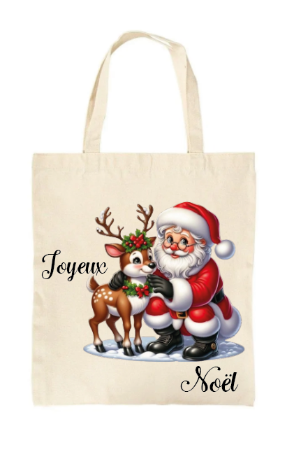 sac tote bag sur le thème de noël