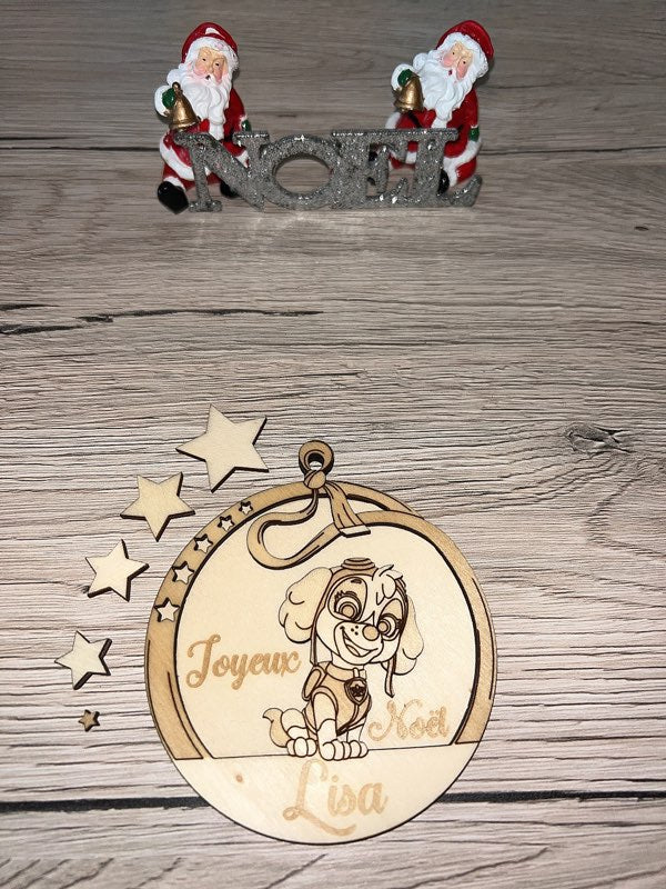 Boules de Noël en Bois Gravées au Laser.