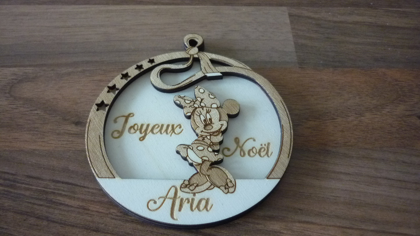 Boules de Noël en Bois Gravées au Laser.