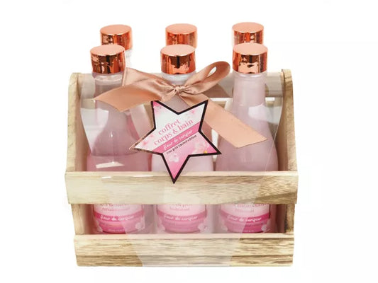 Panier bois 6 bouteilles - Rose Gold Edition
