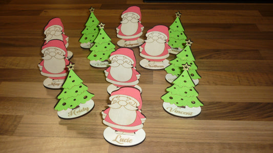 Marque place "père noël, gnomes ou sapin"