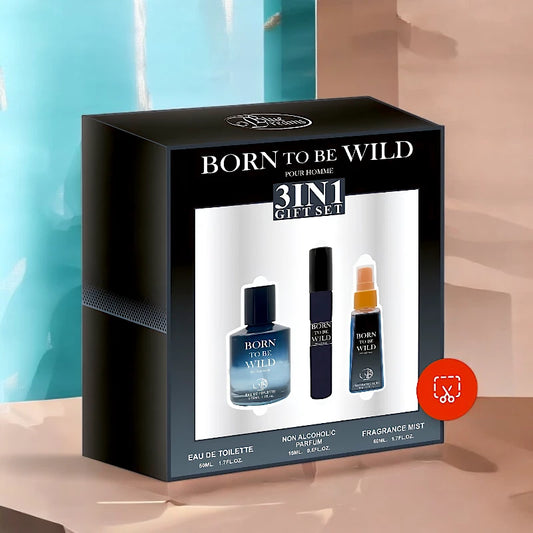 Coffret Homme 3 Pièces – BORN TO BE WILD 3 EN 1 – Blue Dream